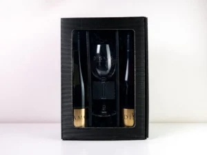 Geschenkverpackung - 2 Flaschen + 1 Glas